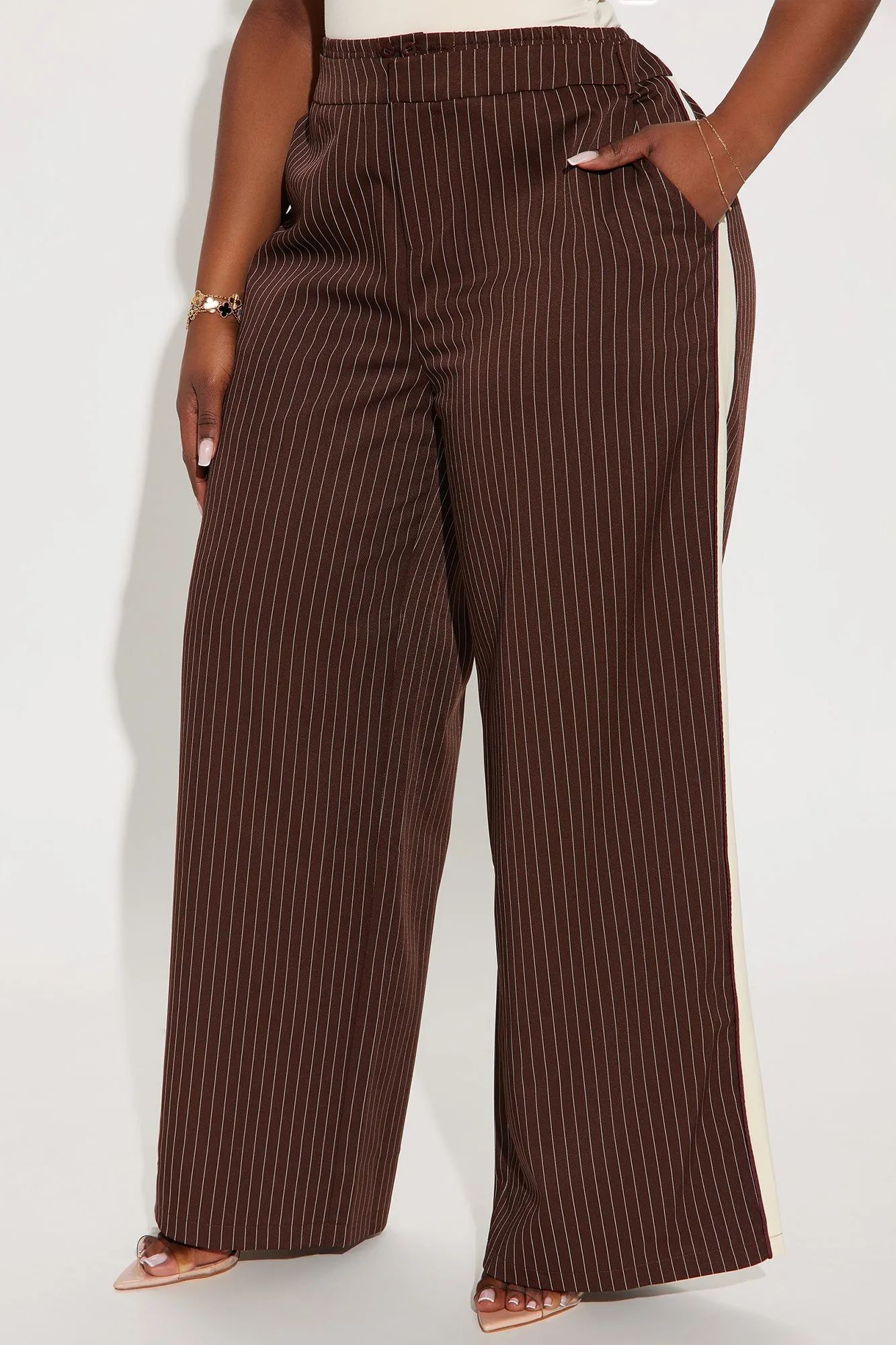 Anastasia Track Trouser Pant - Brown/combo