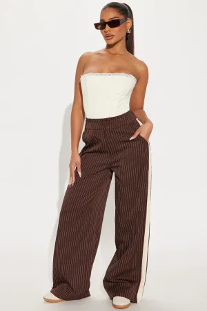 Anastasia Track Trouser Pant - Brown/combo
