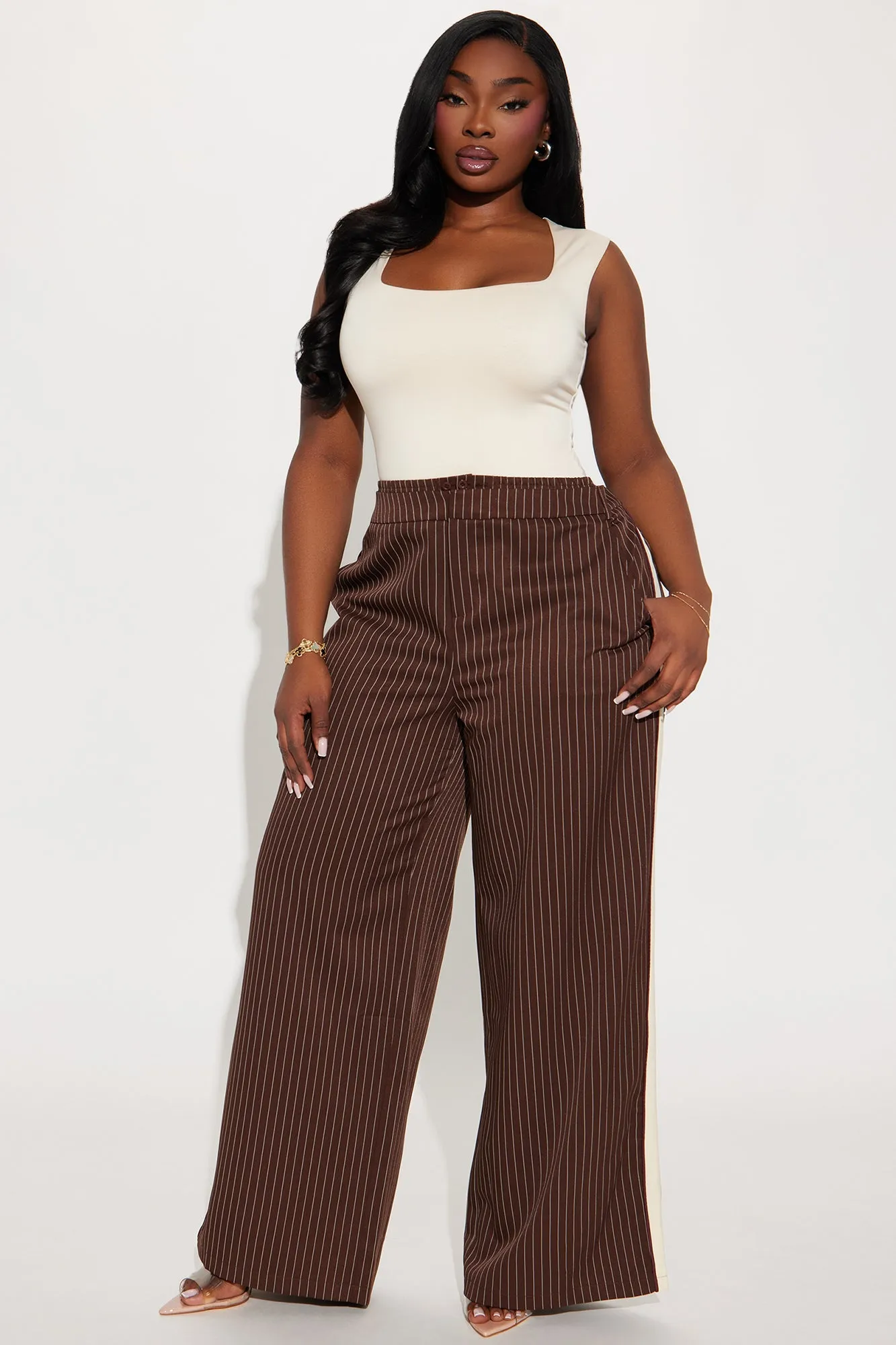 Anastasia Track Trouser Pant - Brown/combo