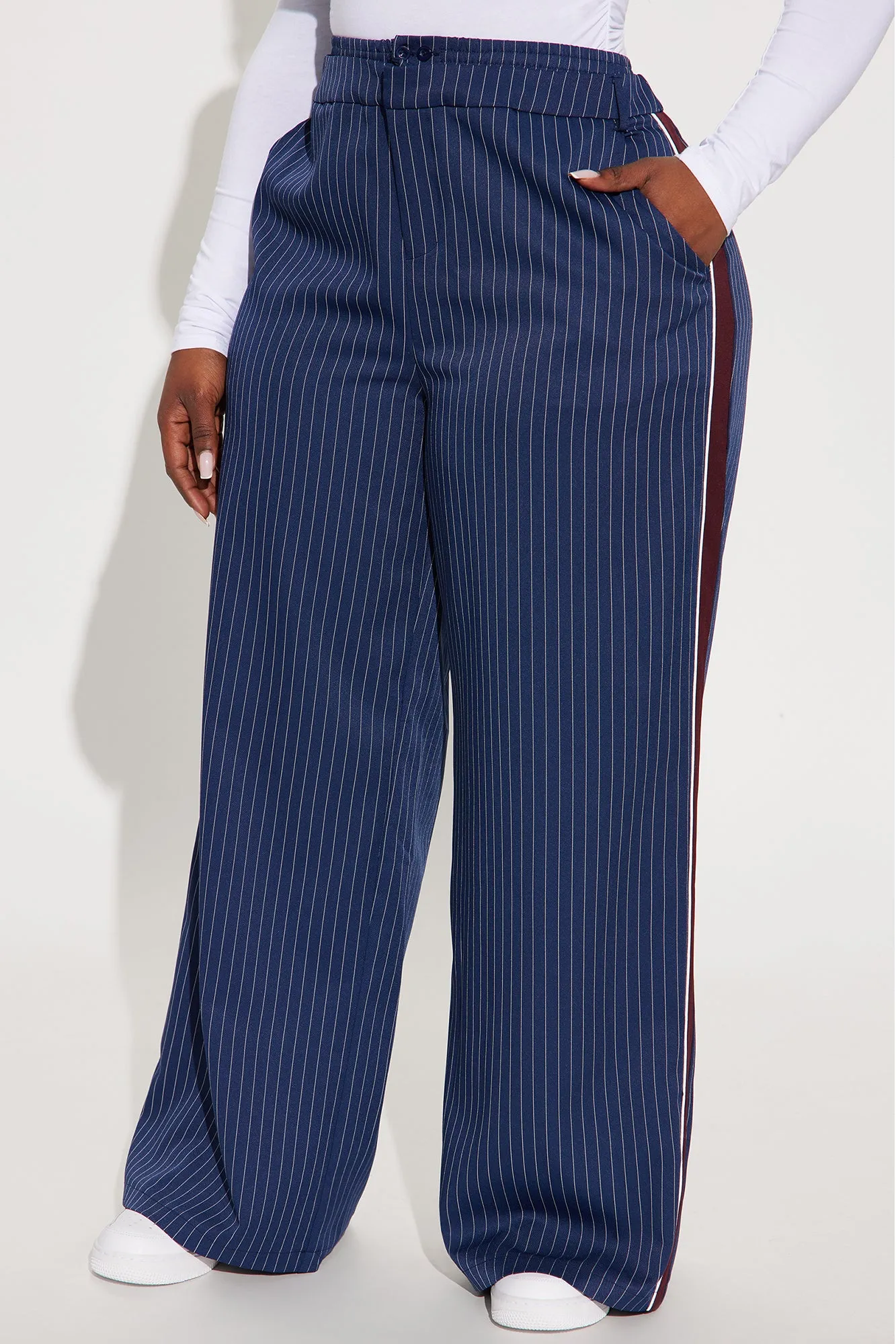Anastasia Track Trouser Pant - Navy/combo