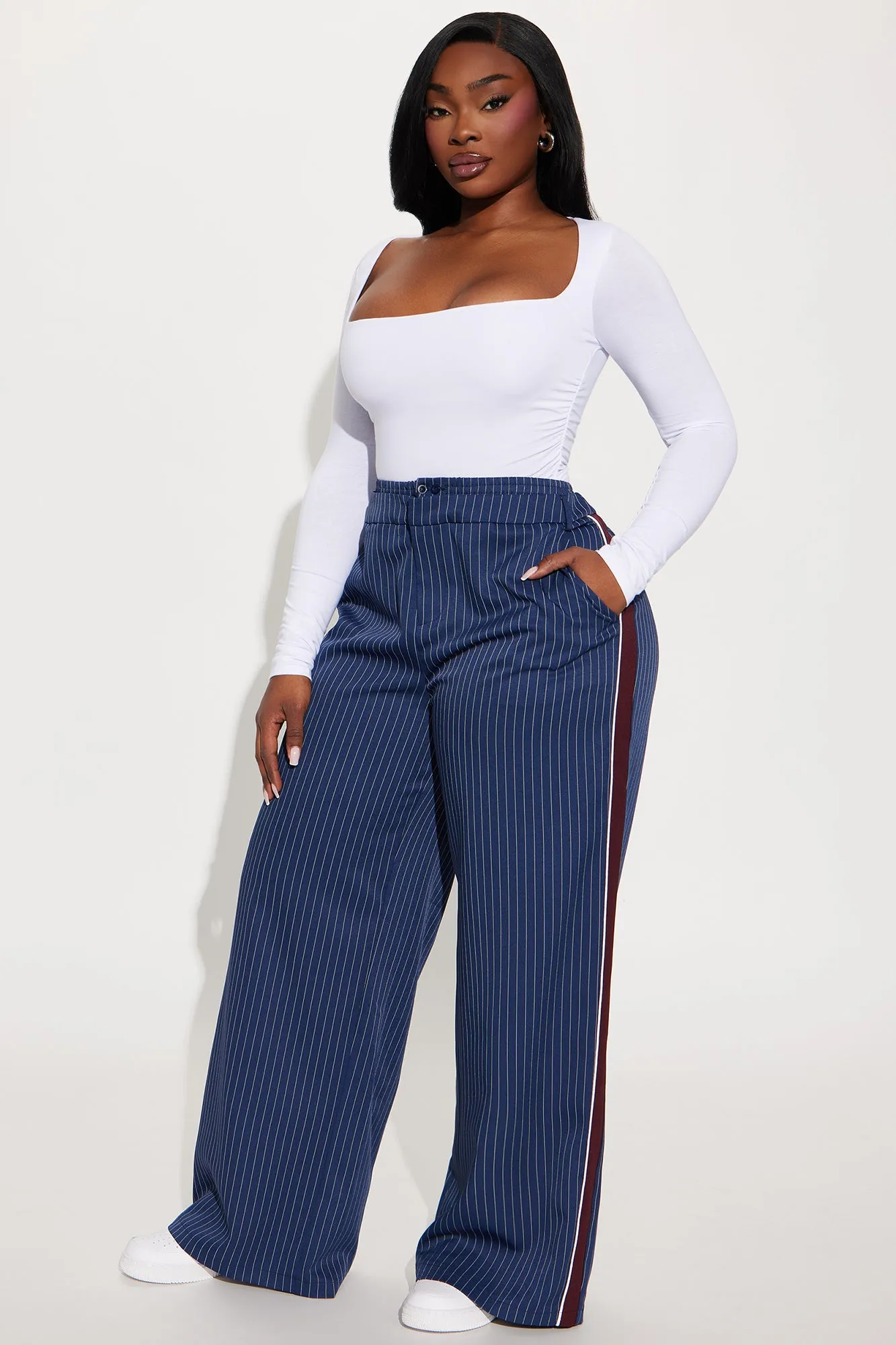 Anastasia Track Trouser Pant - Navy/combo