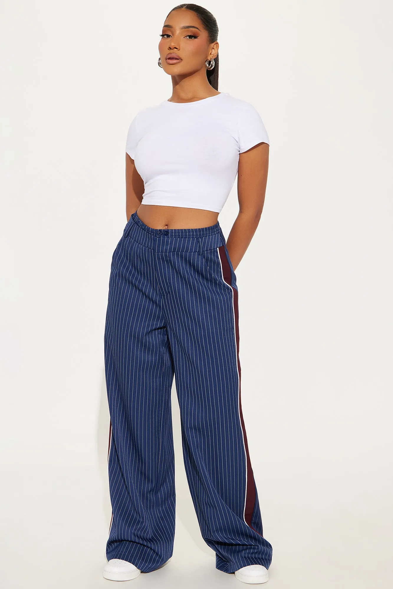 Anastasia Track Trouser Pant - Navy/combo