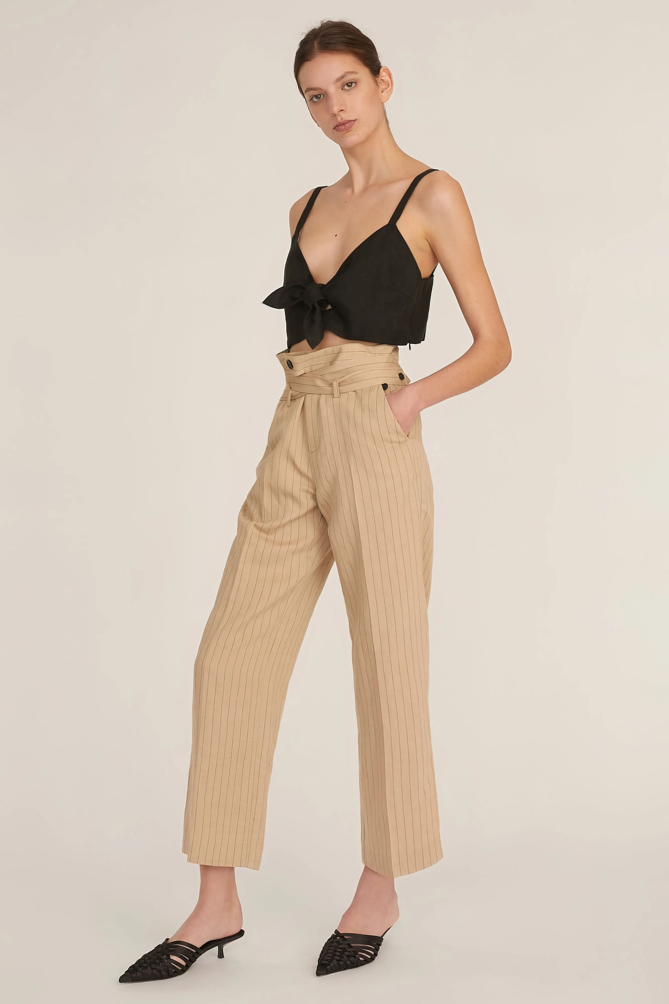 Artie Pinstripe Wrap Pant