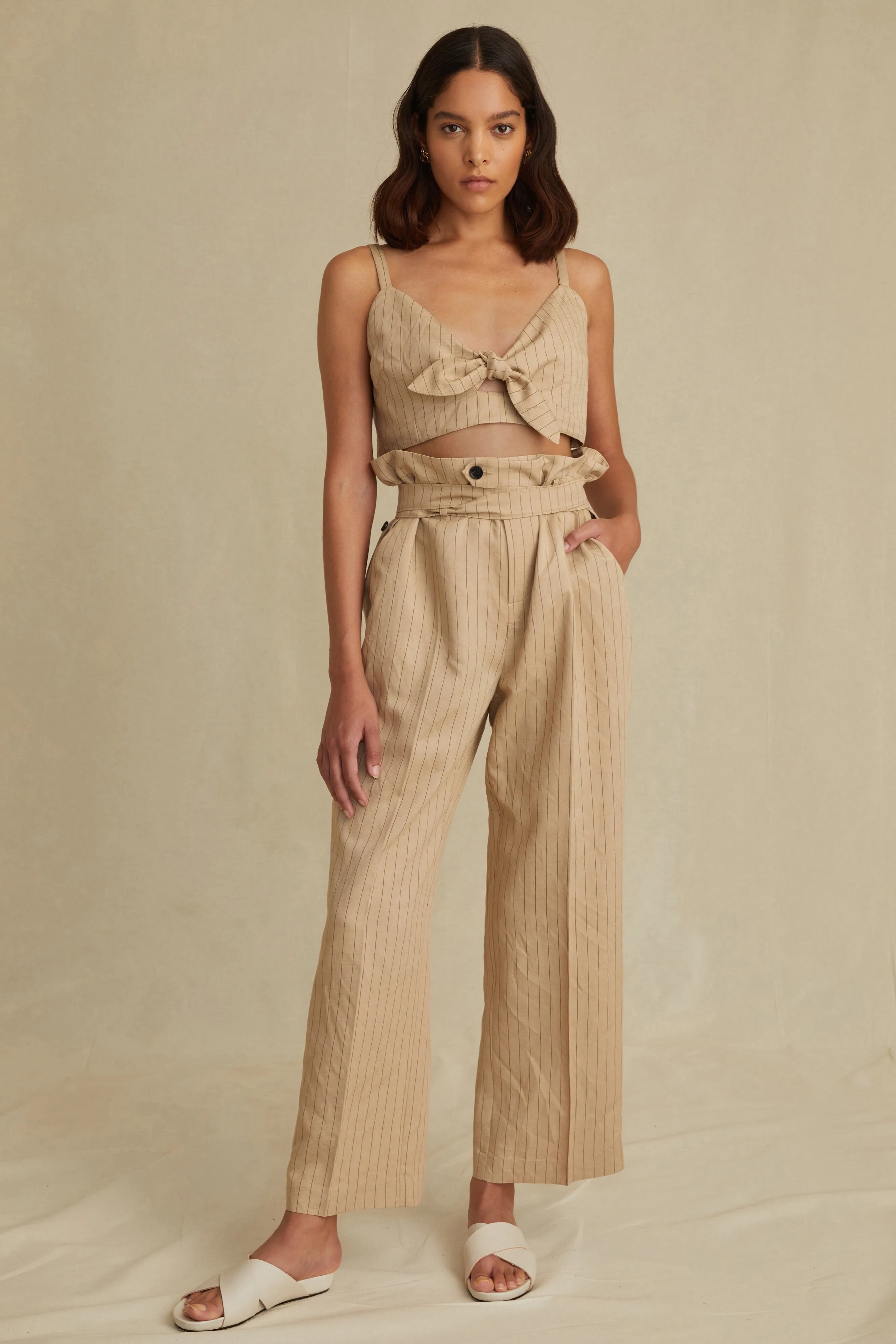 Artie Pinstripe Wrap Pant