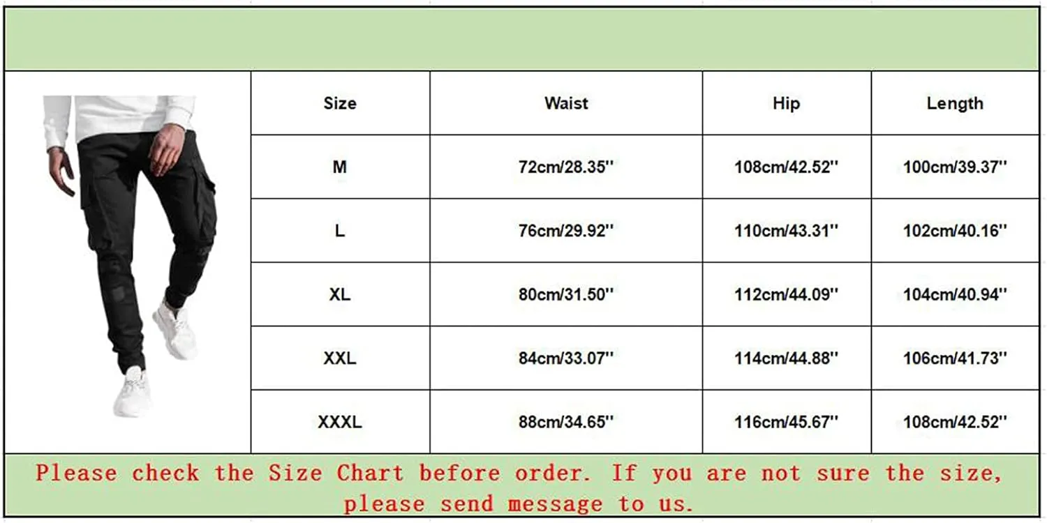 Cargo Pants for Men Relaxed Fit Mens Jogger Pants Drawstring Trousers Stretch Elastic Waist Outdoor Pants Sweatpants