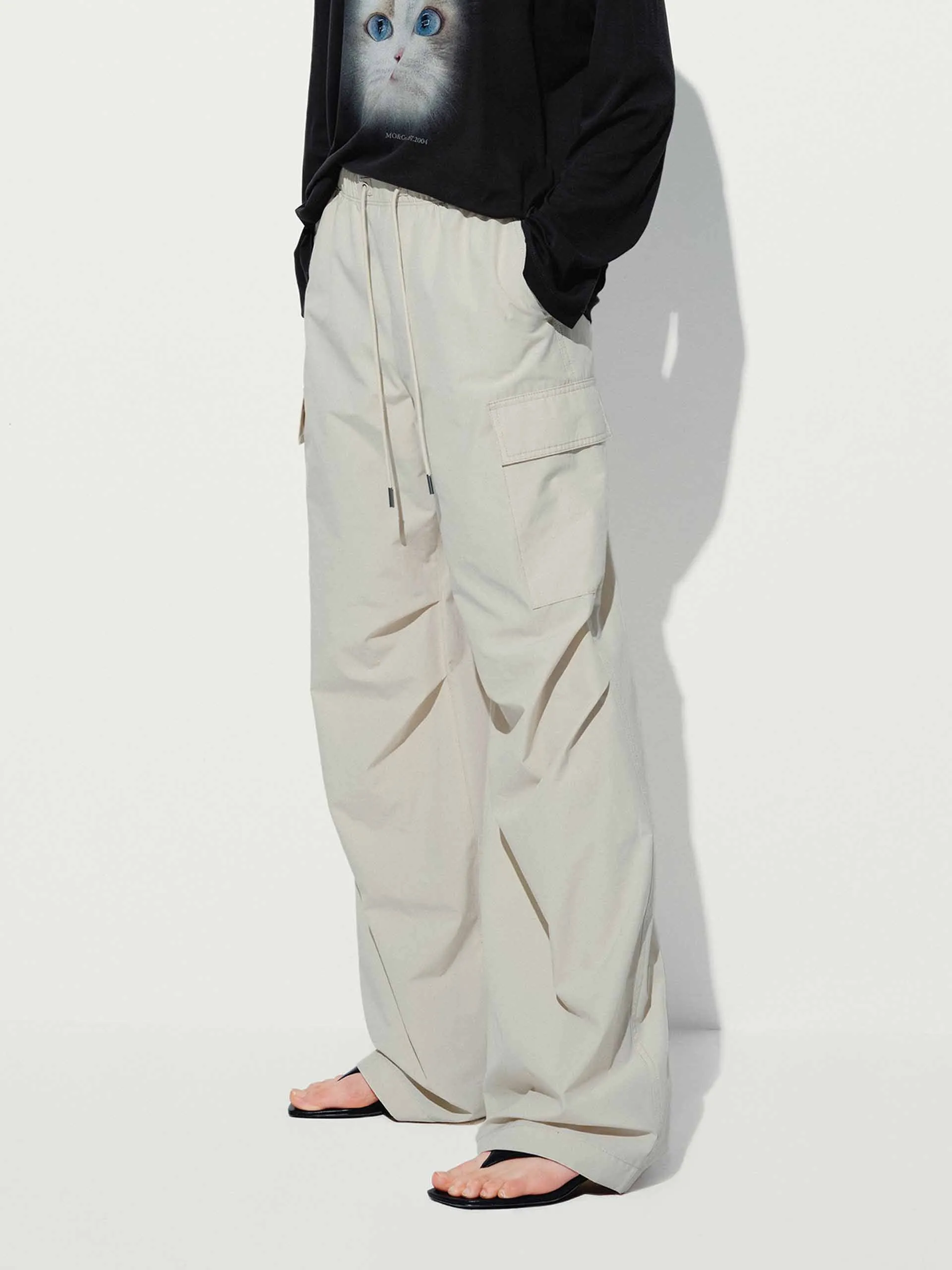 Cargo Pocket Drawstring Pants