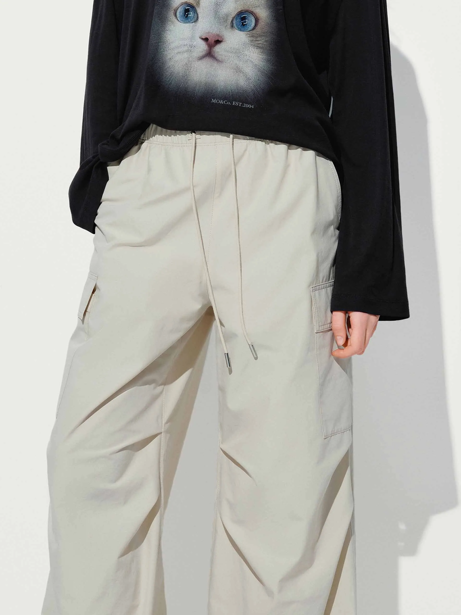 Cargo Pocket Drawstring Pants