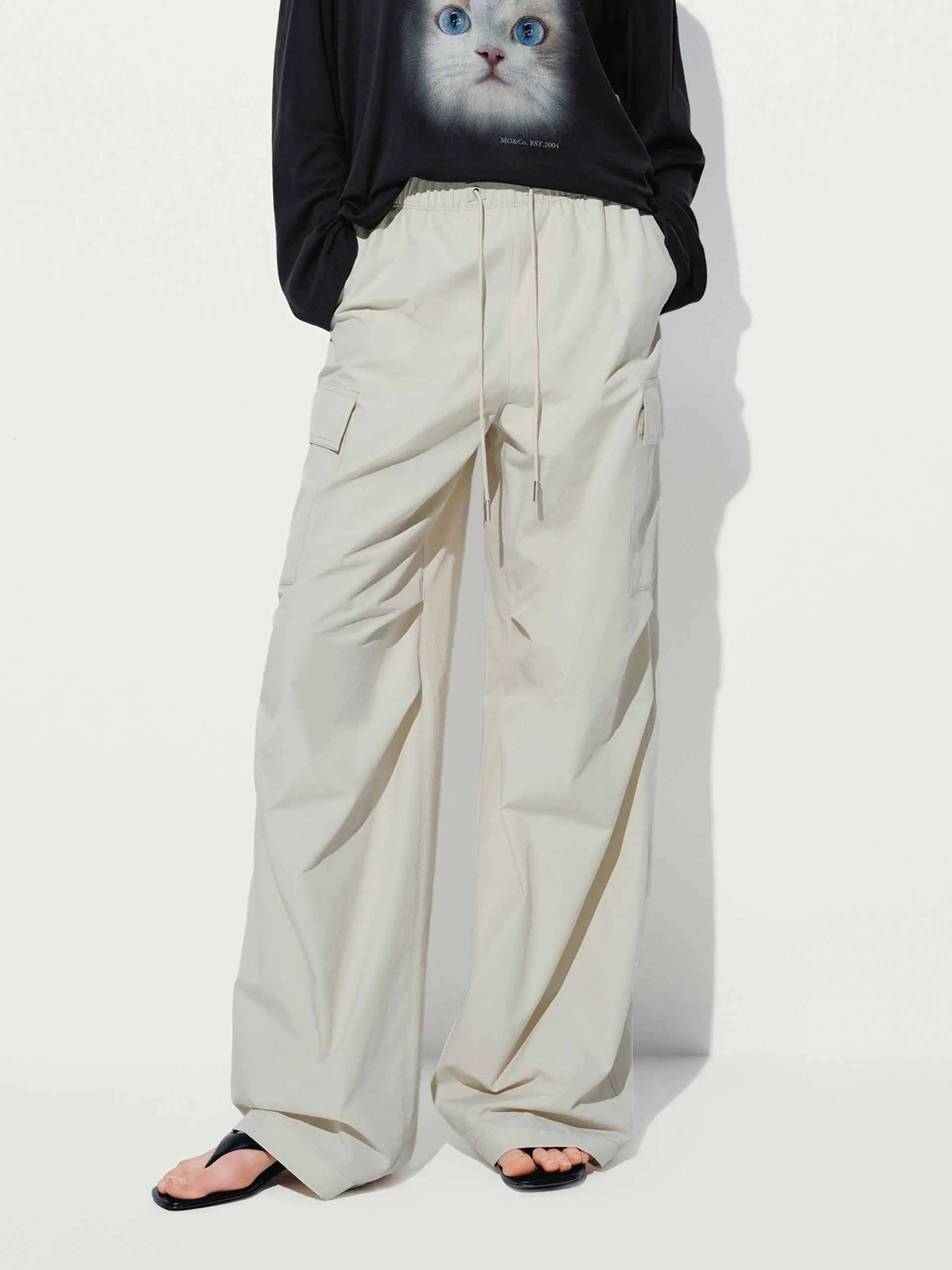 Cargo Pocket Drawstring Pants