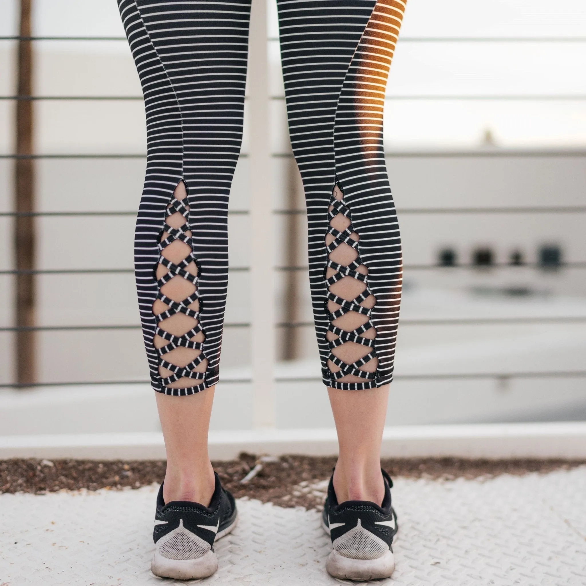 Criss Cross Tights - Pinstripe