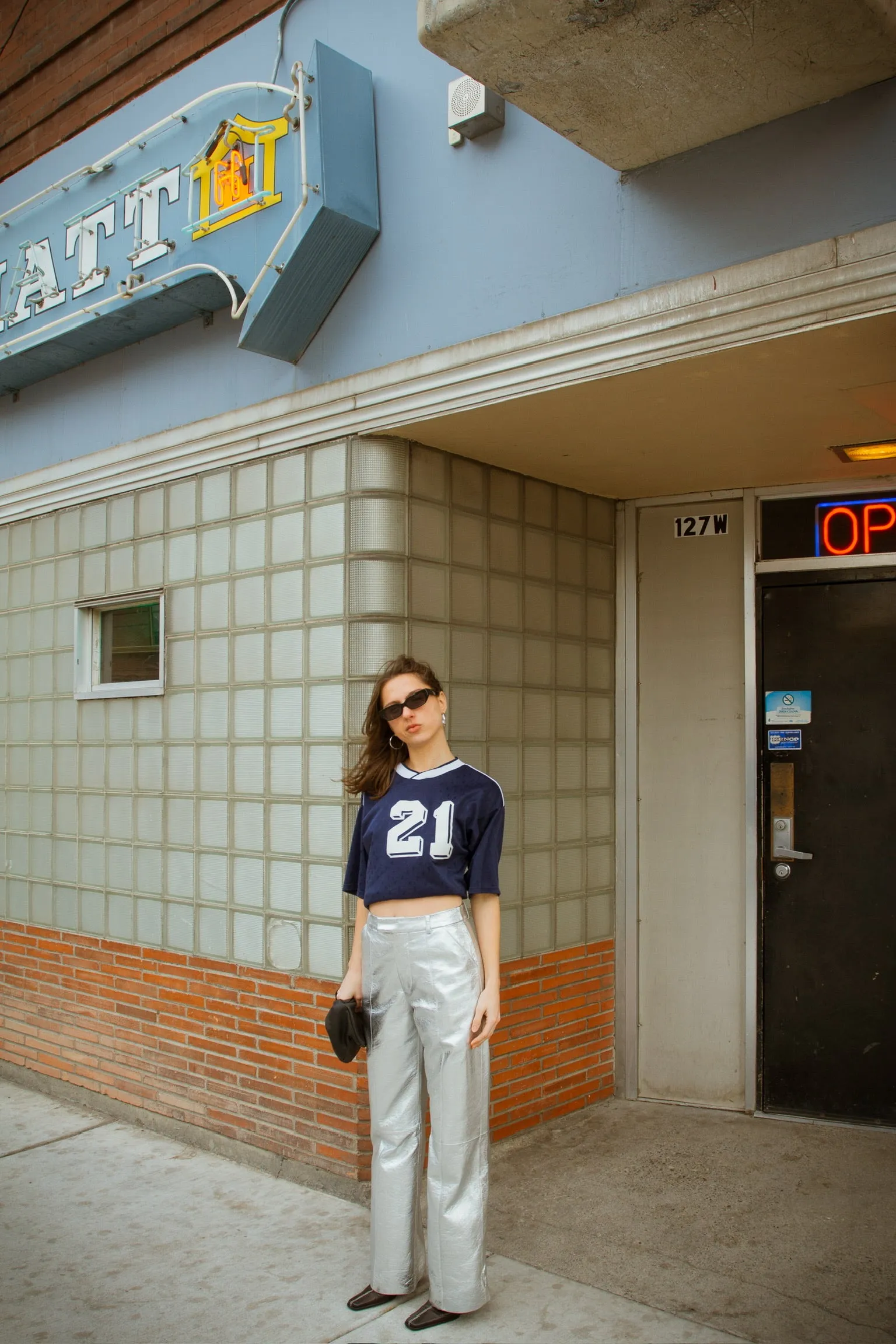 Danielle Metallic Leather Pants
