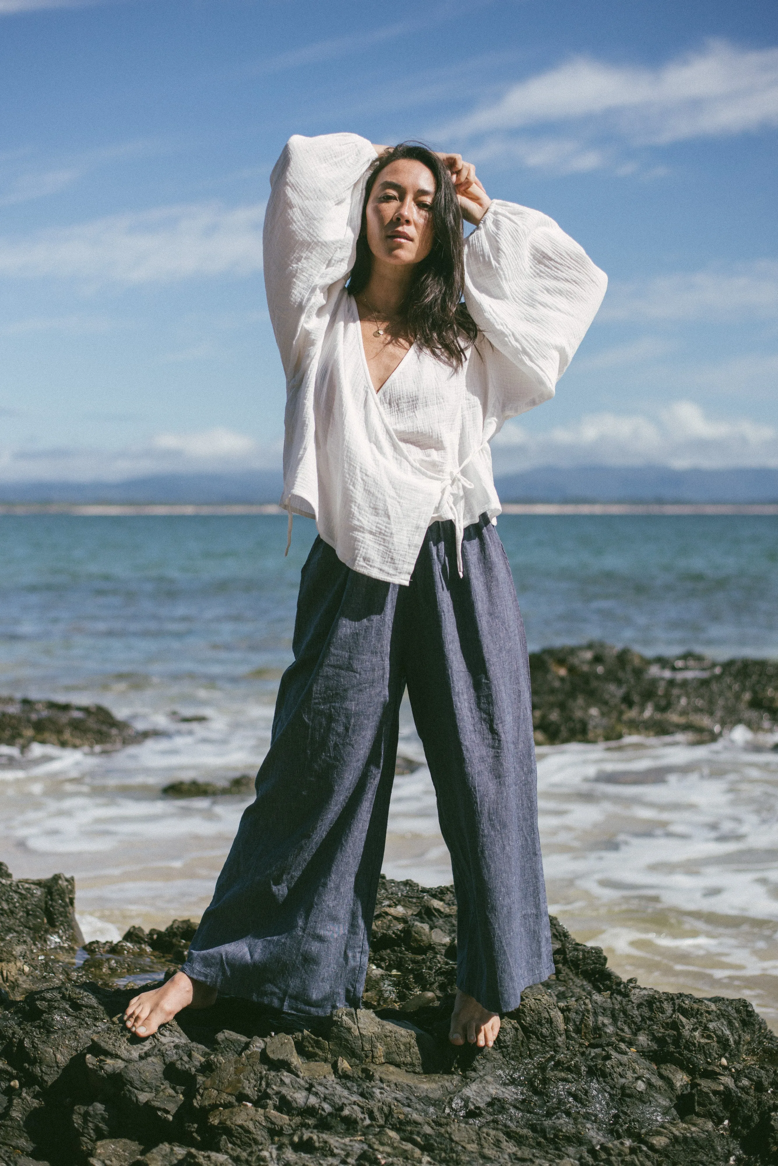 Ivy Pant Navy Pinstripe