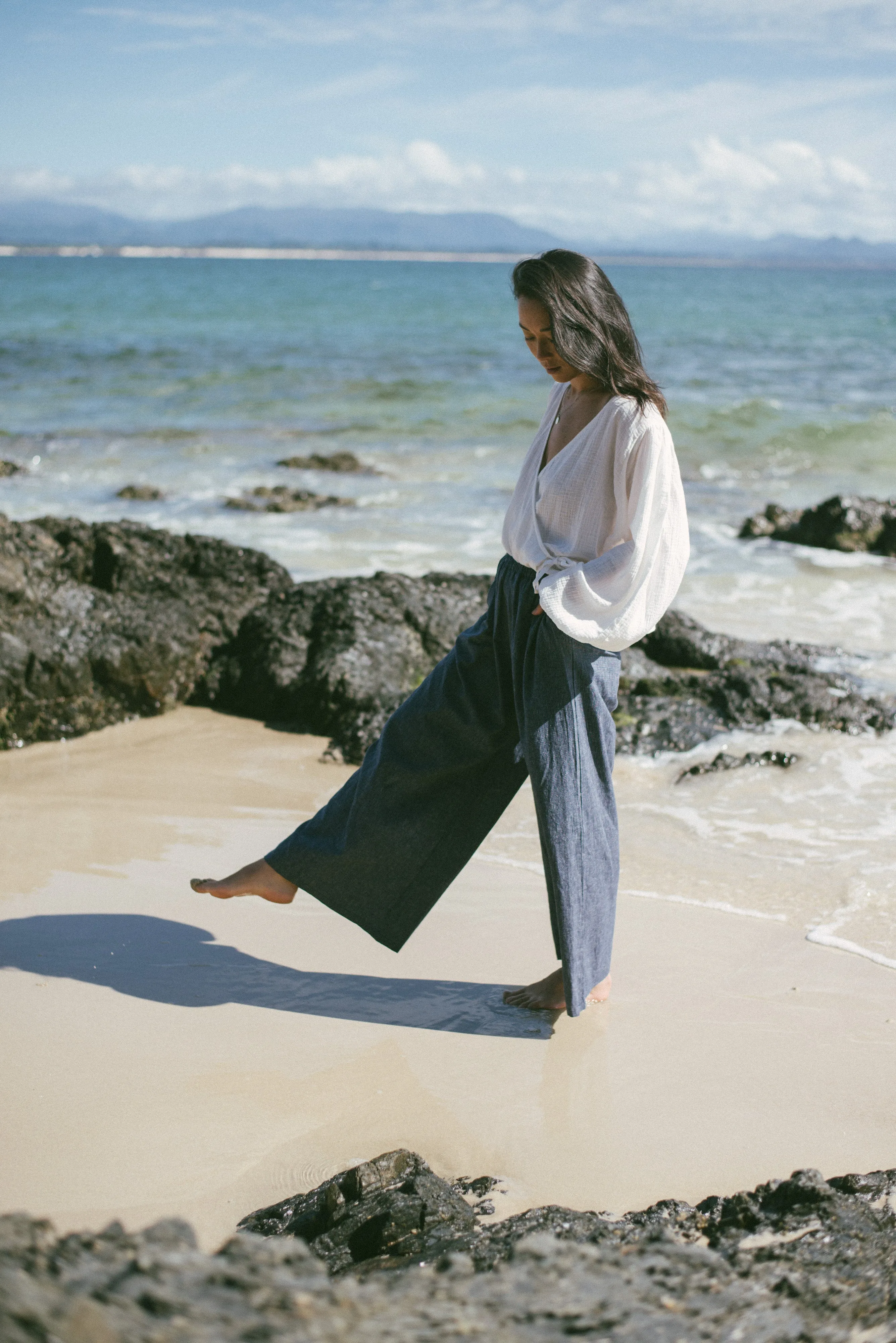 Ivy Pant Navy Pinstripe