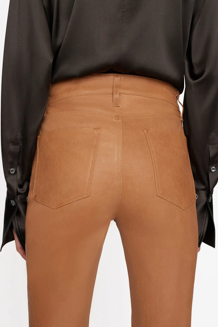 Le High Straight Leather Latte