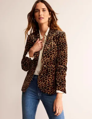 Marylebone Velvet Blazer-Leopard