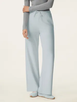 Mid Rise Drawstring Wide Leg Pant with Pockets