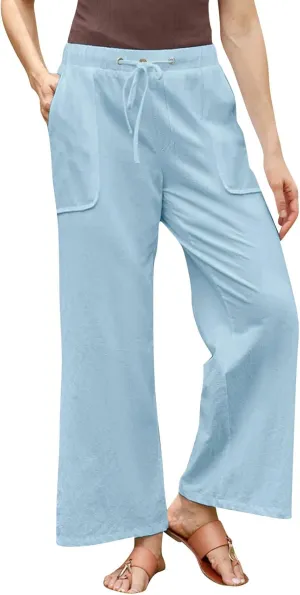 Striped Linen Pants for Women Women's Spring and Summer Cotton and Linen Trousers Loose Plus Size Wide Leg Pants