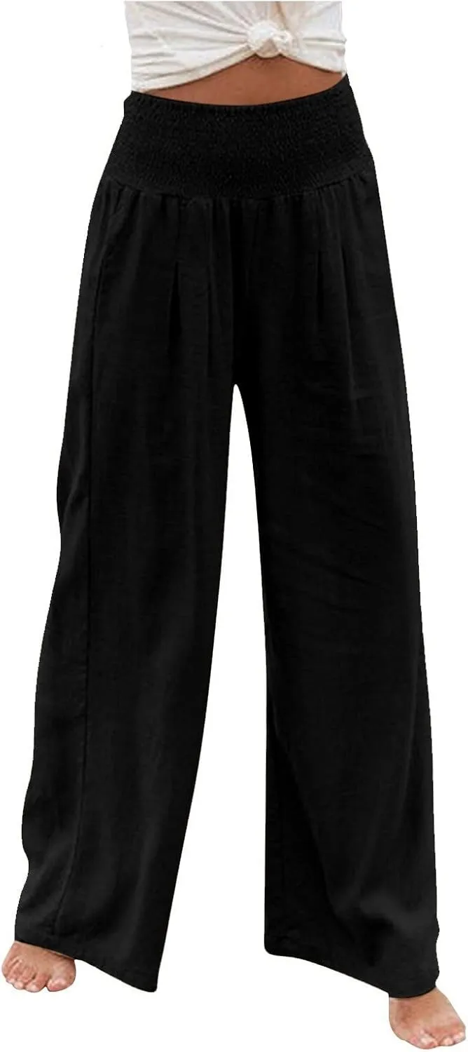 Striped Linen Pants for Women Women's Spring and Summer Cotton and Linen Trousers Loose Plus Size Wide Leg Pants