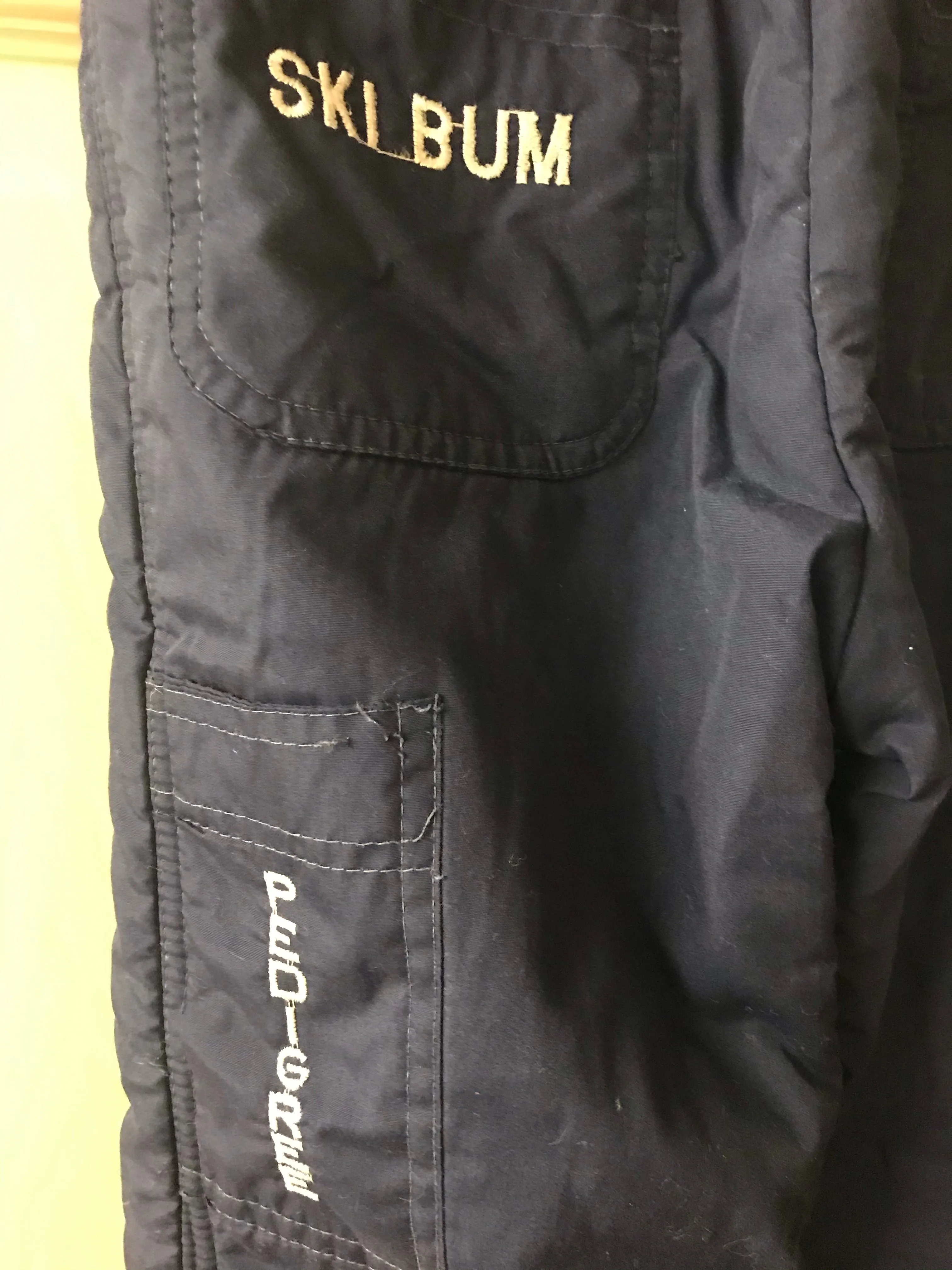 Vintage Boys Kids WAYNE WONG SkiBum Pedigree SKI Snowboard Pants Size Youth 10 Navy Blue Insulated Adjustable Pockets