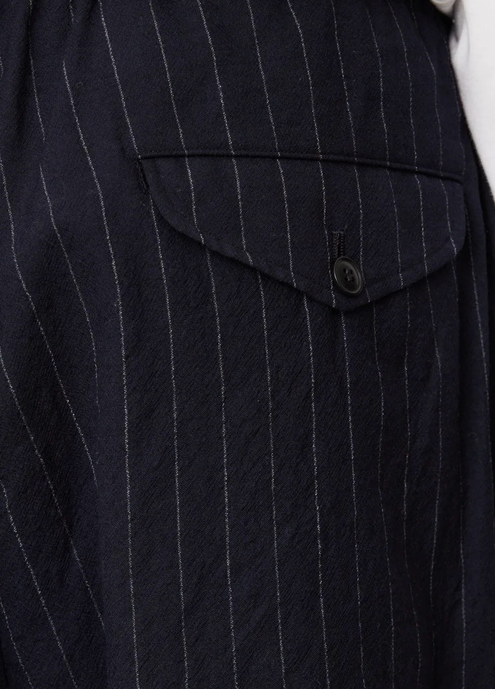Wool Stripe Drawstring Pants