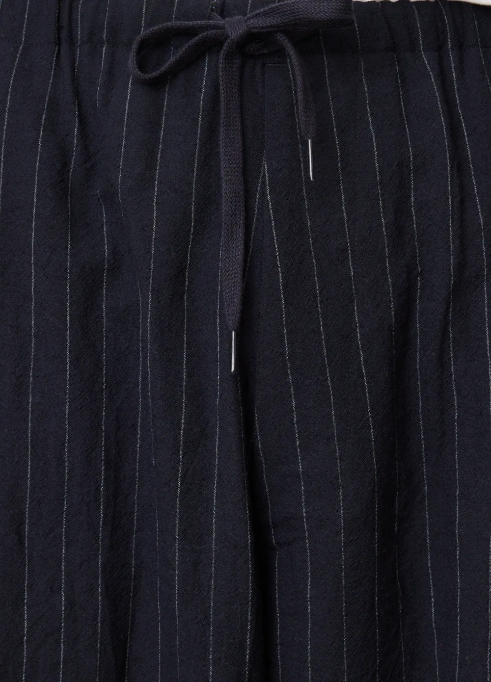 Wool Stripe Drawstring Pants